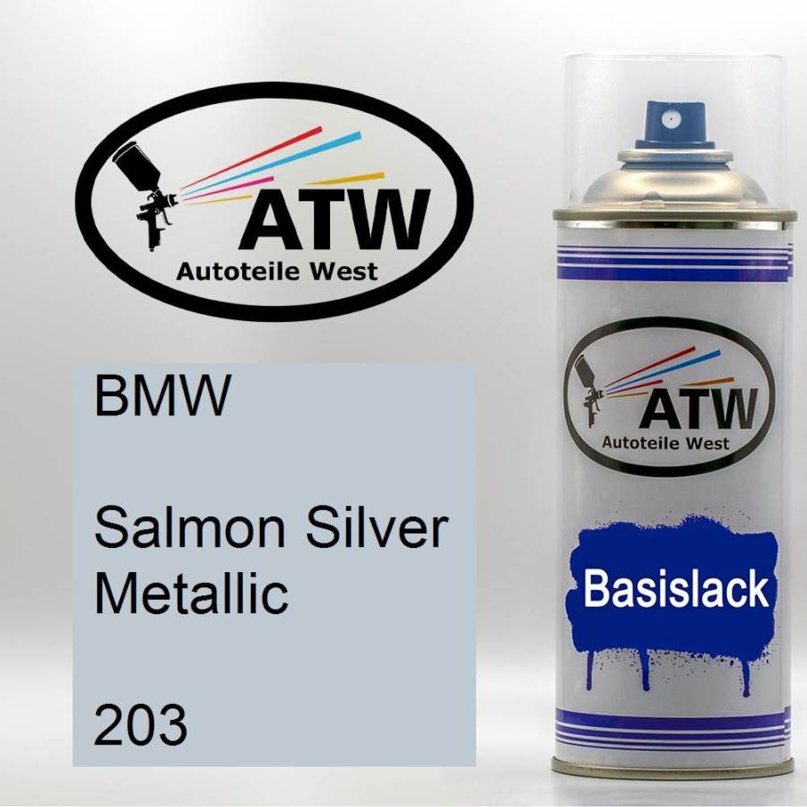 BMW, Salmon Silver Metallic, 203: 400ml Sprühdose, von ATW Autoteile West.